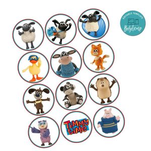 Timmy Time Cupcake Toppers Template Printable Instant Download