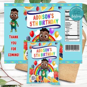 Cocomelon Cody Birthday Party Fruit Snack Bag Digital File Printable Instant Download