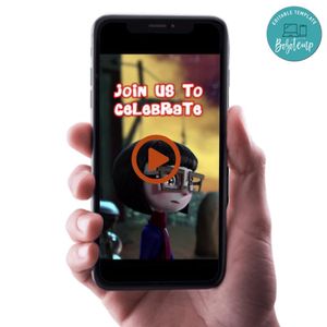 Dalia and the Red Book Birthday Video Invitation Digital Template Customizable Instant Download