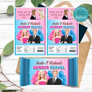 Barbie Gender Reveal Rice Krispies Treats Template Printable Instant Download