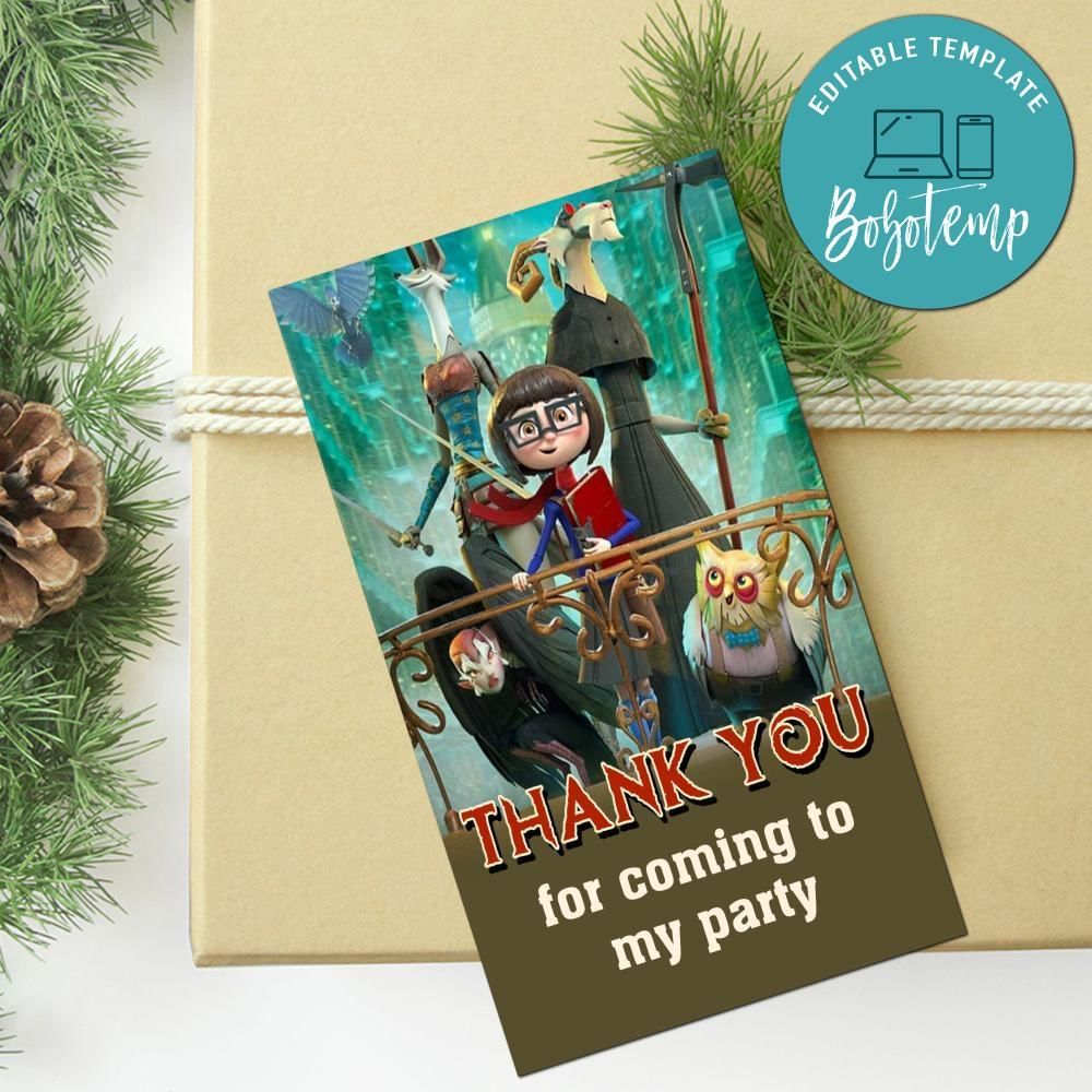 Dalia And The Red Book Thank You Tag Customizable Template To Print At Home Instant Download