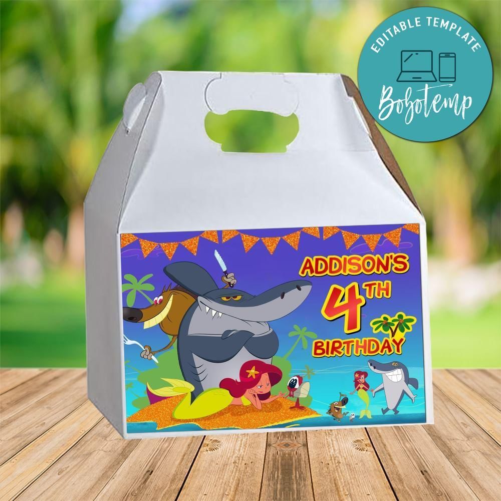 Zig & Sharko Gable Box Digital File Printable Instant Download