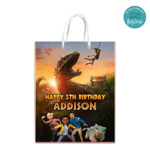 Jurassic World Camp Cretaceous Gift Bag Label Template Printable Instant Download