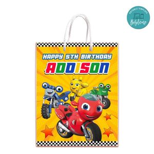 Ricky Zoom Gift Bag Label Template Printable Instant Download