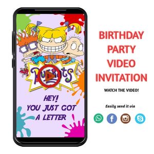 Rugrats Gender Reveal Video Invitation Digital Template Customizable Instant Download