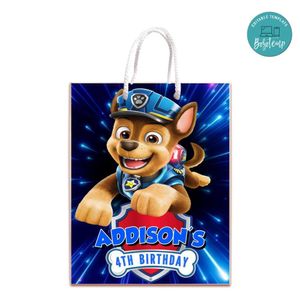 Chase Paw Patrol Gift Bag Label Template Printable Instant Download
