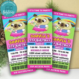 Chip And Potato Ticket Invitation Customizable Template Instant Download