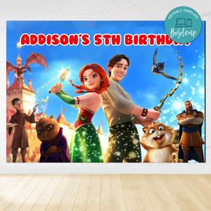 The Stolen Princess Birthday Backdrop Digital File Template Instant Download