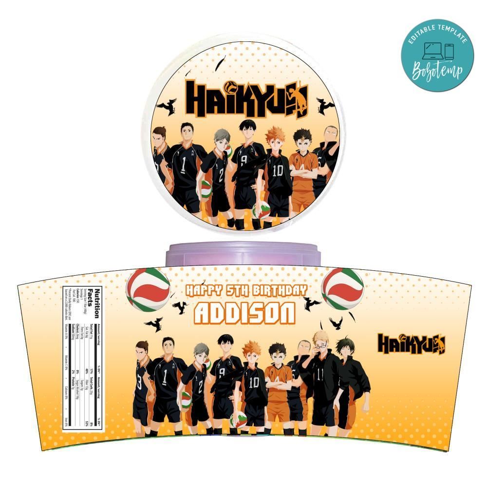Haikyuu Cotton Candy Label Template To Print At Home Instant Download