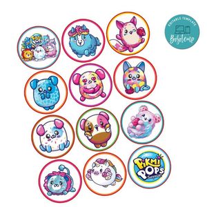 Pikmi Pop Cupcake Toppers Template Printable Instant Download