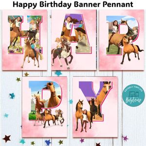 Spirit Riding Banner Pennant Digital File Template Instant Download