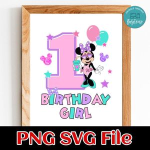 Minnie Mouse 1st Birthday Girl Customer request PNG file template
