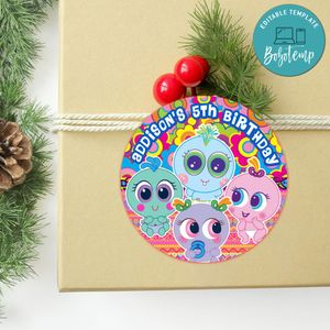 Ksimerito Circle Sticker Template Customizable to Print at Home Instant Download