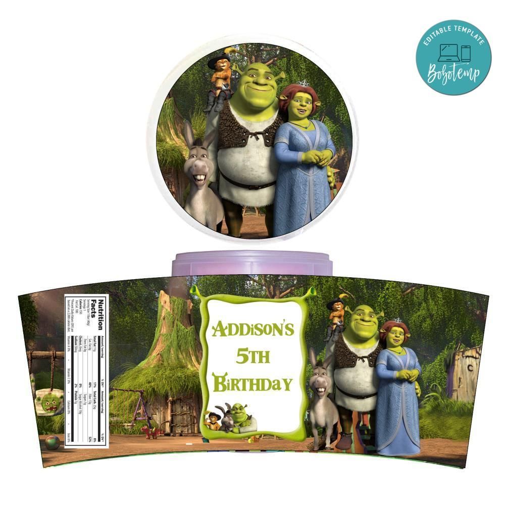 Shrek Cotton Candy Label Template To Print At Home Instant Download