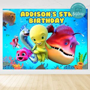 Deep movie Birthday Backdrop Digital File Template Instant Download