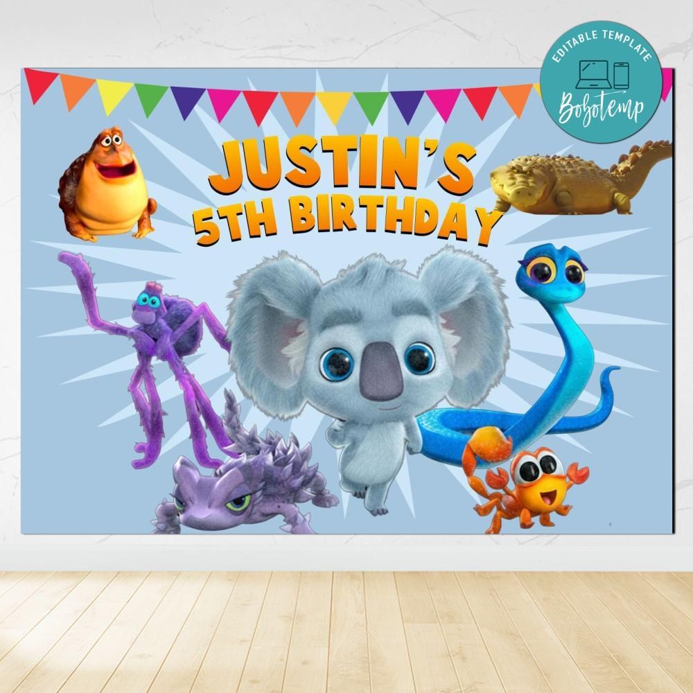 Back To The Outback Birthday Backdrop Digital File Template | Bobotemp
