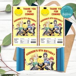 Assassination classroom graduation Rice Krispies Treats Template Printable Instant Download