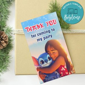 Lilo And Stitch 2025 Thank You Tag Customizable Template To Print At Home Instant Download