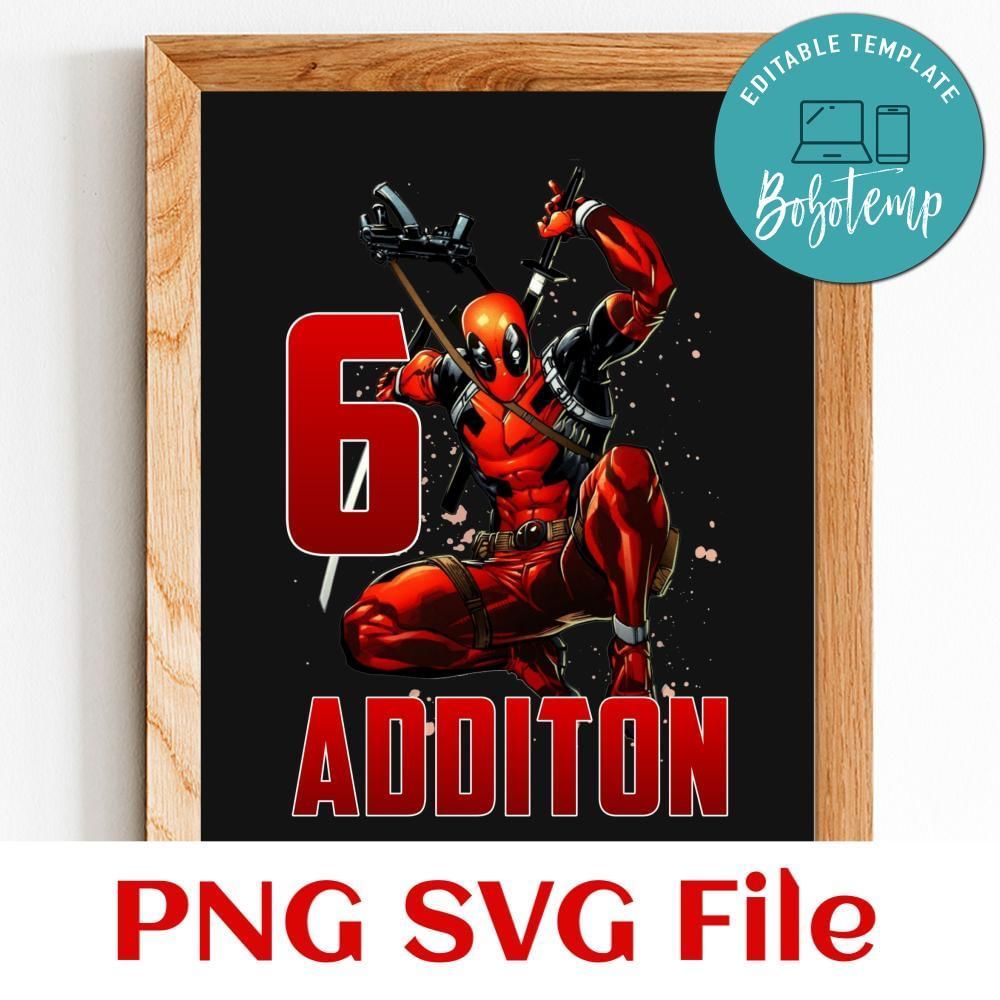 Deadpool Birthday Customer request PNG file template