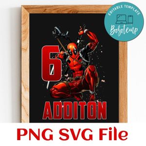 Deadpool Birthday Customer request PNG file template