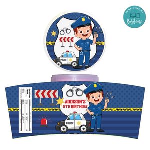 Cops Cotton Candy Label Template To Print At Home Instant Download