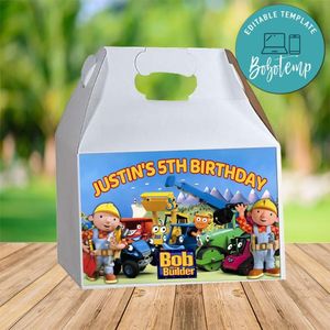 Bob The Builder Gable Box Digital File Printable Instant Download