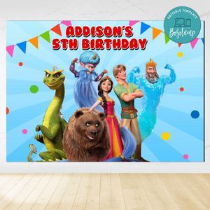Ruslan I Lyudmila Birthday Backdrop Digital File Template Instant Download