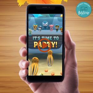 Octonauts Birthday Video Invitation Digital Template Customizable Instant Download