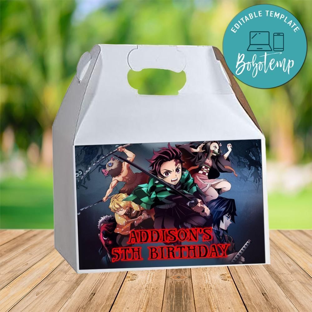 Demon Slayer Gable Box Digital File Printable Instant Download