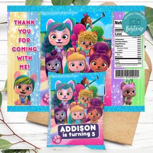 I love vip pets Birthday Party Chip Bag Digital File Printable Instant Download