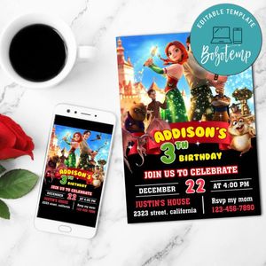 The Stolen Princess Invitation Customizable Template to Print at Home Instant Download