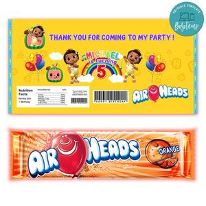 Nina Cocomelon Airhead Candy Wrapper Template Printable Instant Download