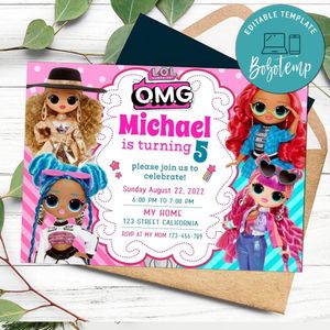 Omg surprise Birthday Invitation Customizable Template to Print at Home Instant Download