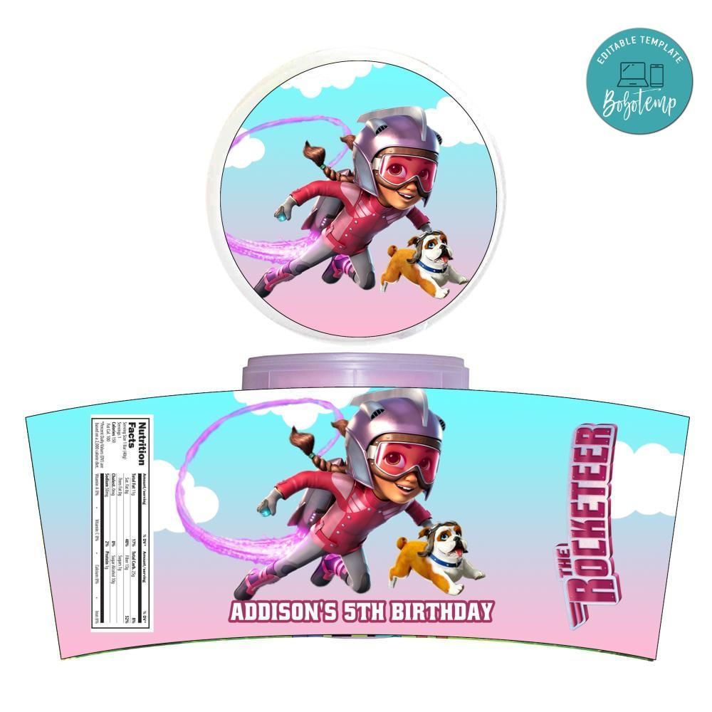 Rocketeer Cotton Candy Label Template To Print At Home Instant Download