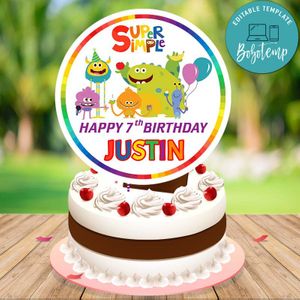 Super simple song Cake Topper Template Printable Instant Download