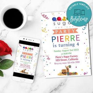 Sugar Factory Mobile Invite Customizable Template Instant Download