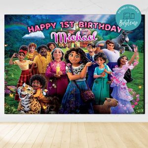 Encanto Birthday Backdrop Digital File Template Instant Download