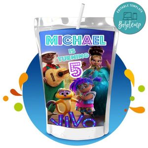 Vivo Movie Capri Sun Birthday Labels Digital File Printable Instant Download
