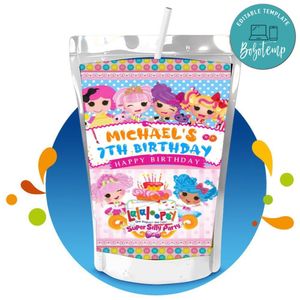 Lalaloopsy Capri Sun Birthday Labels Digital File Printable Instant Download