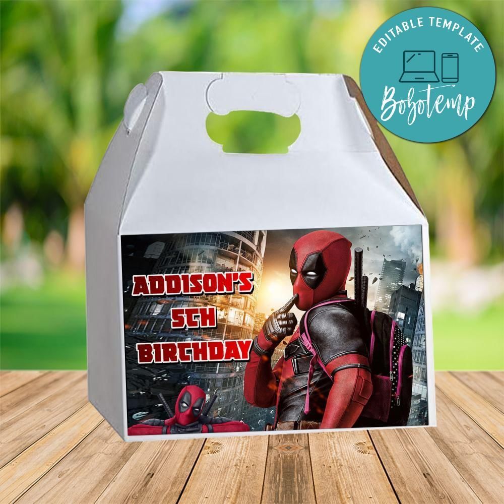 Deadpool Gable Box Digital File Printable Instant Download