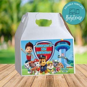 Paw Patrol Gable Box Digital File Printable Instant Download