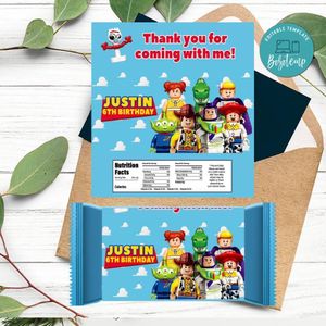 Lego Toy Story Candy Bar Label Customizable Template Instant Download
