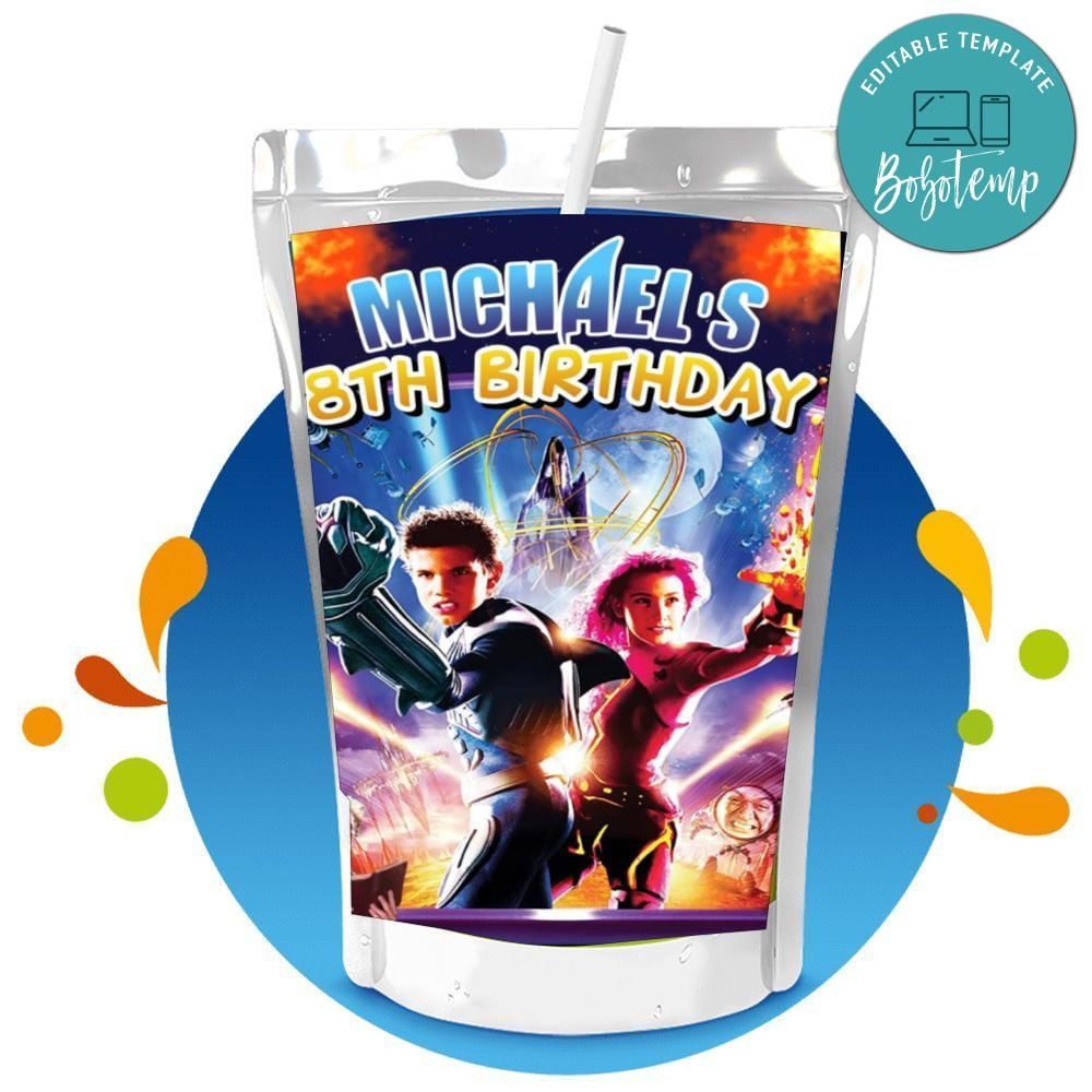 Sharkboy and lavagirl Capri Sun Birthday Labels Digital File Printable Instant Download
