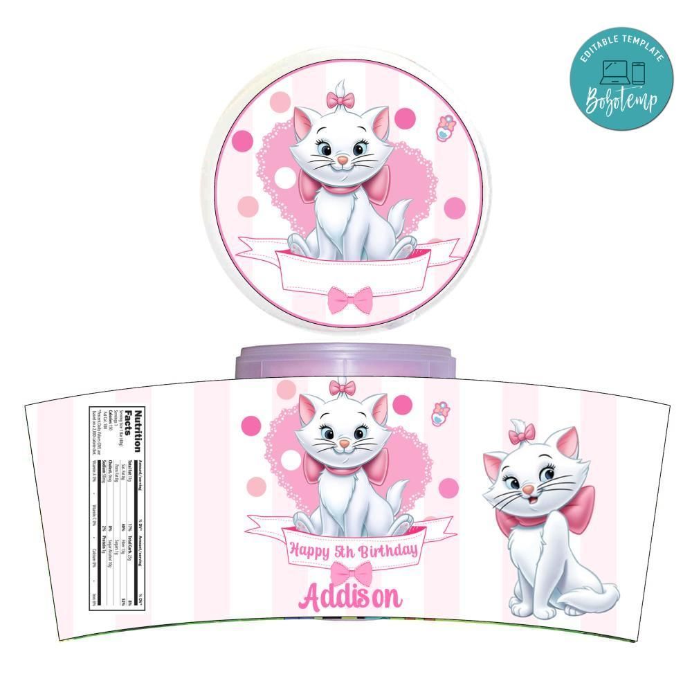 Marie Kitten Cotton Candy Label Template To Print At Home Instant Download