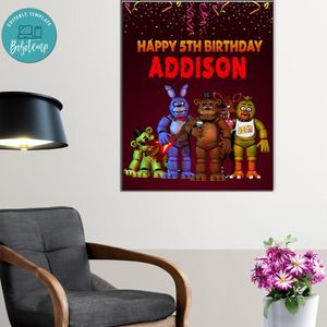 Five Nights Birthday Poster Digital File Printable Instant Download
