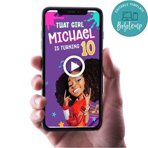 That girl lay lay Birthday Video Invitation Digital Template Customizable Instant Download