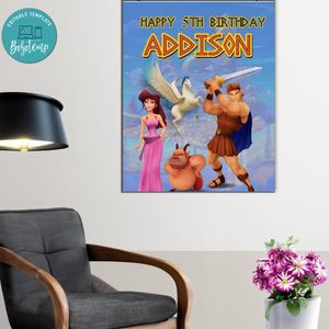 Hercules Birthday Poster Digital File Printable Instant Download
