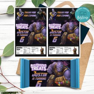 Thanos Rice Krispies Treats Template Printable Instant Download