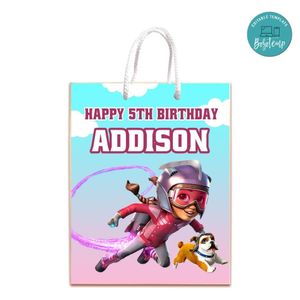 Rocketeer Gift Bag Label Template Printable Instant Download