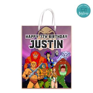 He-man Gift Bag Label Template Printable Instant Download